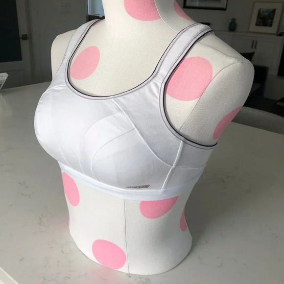 Triumph Triaction Activewear Nylon Sports Bra White Blk Grey Sz 34/75B NWOT - Picture 7 of 11